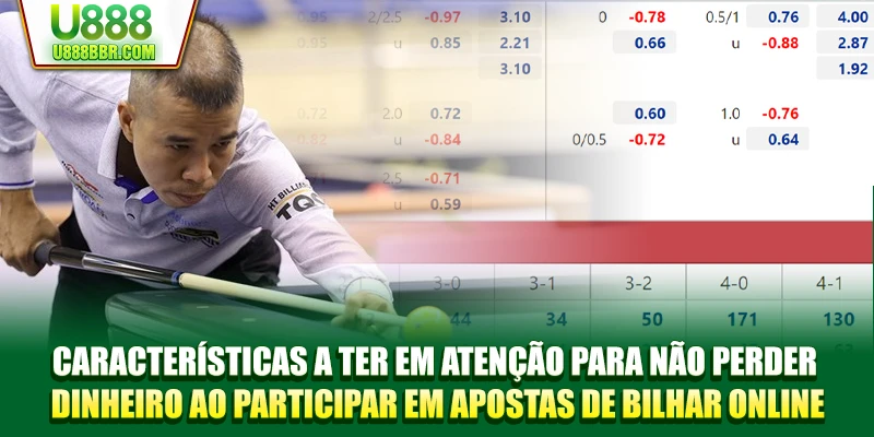Características a ter em atenção para não perder dinheiro ao participar em apostas de bilhar online