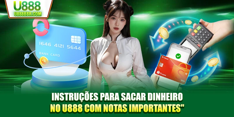 Instruções para sacar dinheiro no U888 com notas importantes